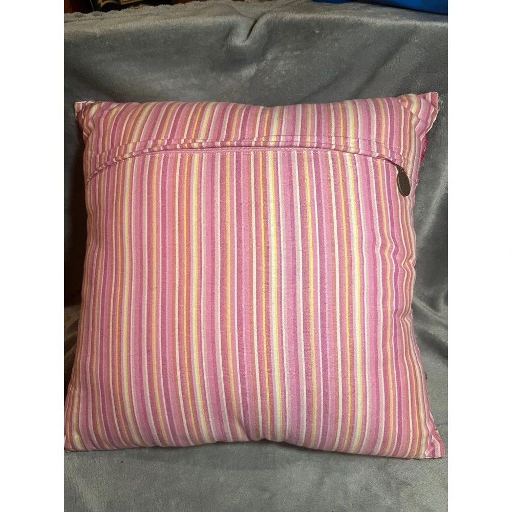 Pier 1 16x16 Pillow Covers Set of 2 Floral Embroidered Boho Whimsy Pink Throw
